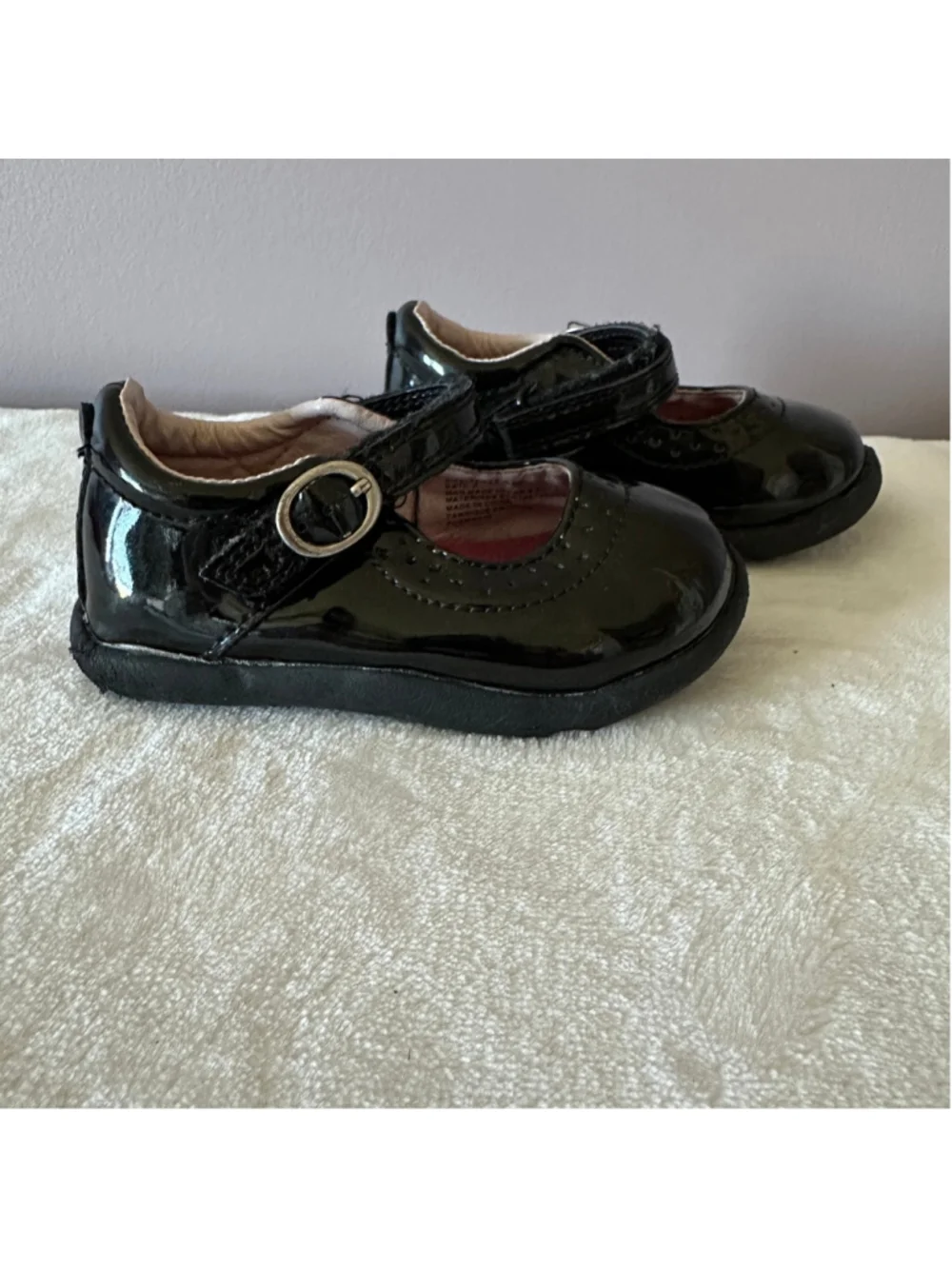 Baby Step & Stride Ready for Wide Feet Black Patent Mary Jane Shoes 3.5W